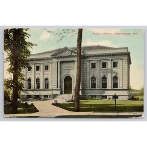 Public‎ Library Schenectady New York Vintage Postcard